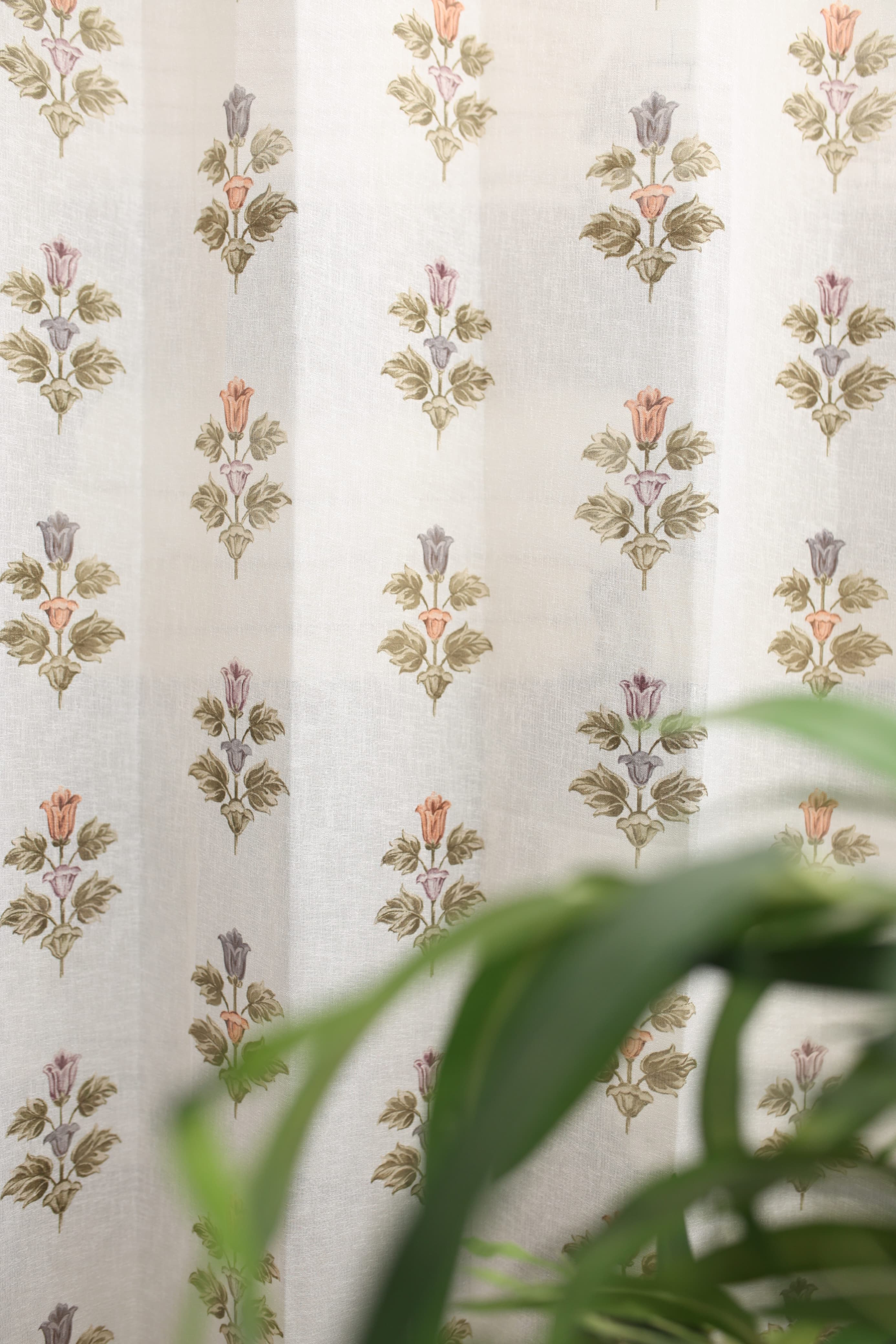 Curtains:Handblock printed curtains(sheer and opaque)