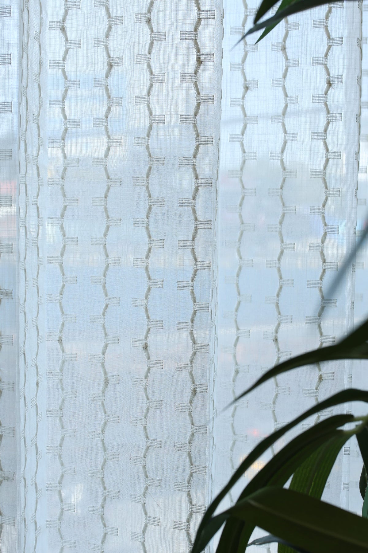 Curtains - Premium Embroidery sheer curtains ( Merano zinnia ) white base shade prebooking