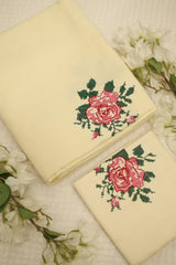 Bedsheets - Single Cross stitch embroidered bedsheets