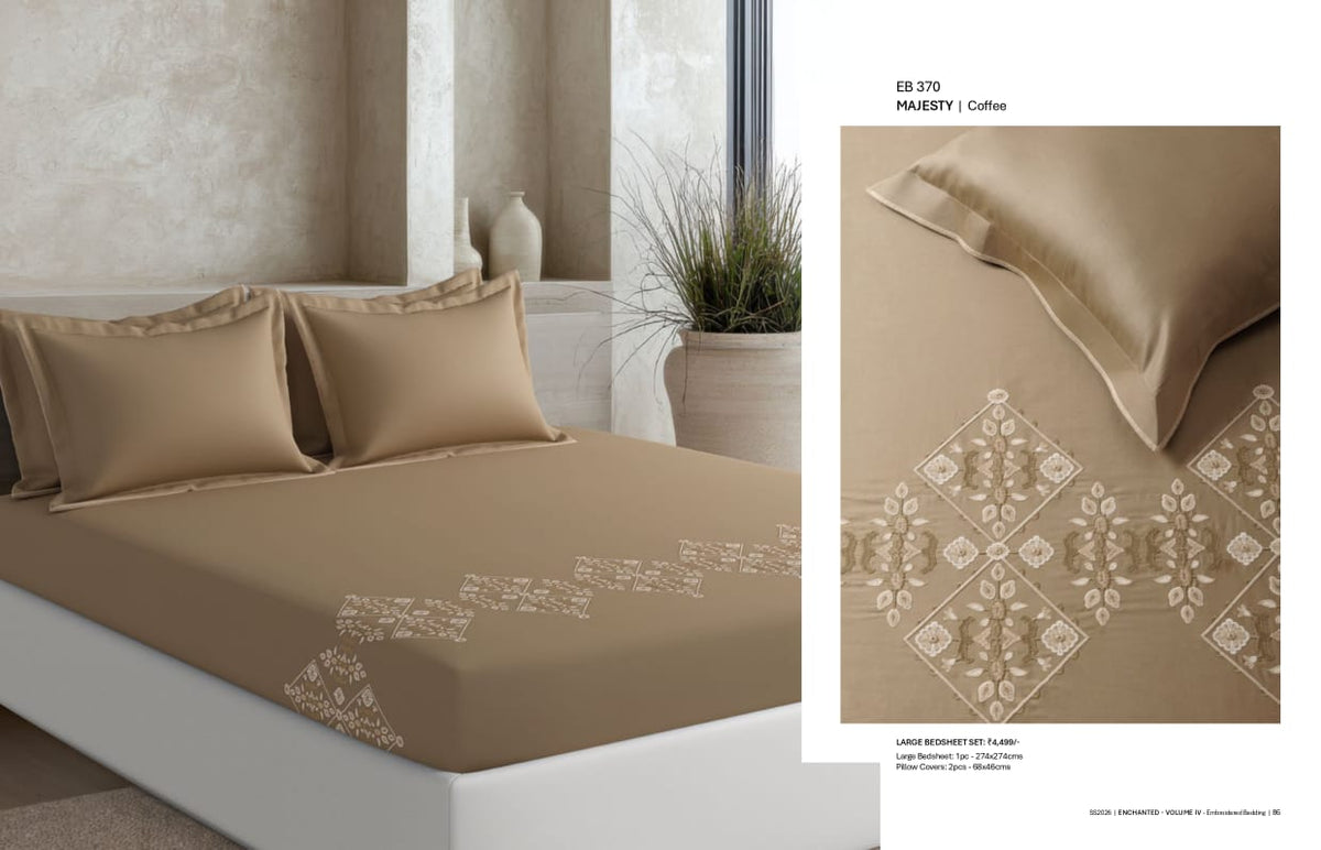 Bedsheets - King Premium machine embroidery bedsheets Sansaar