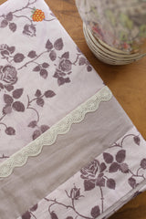Bedsheets - Premium King cotton lace bedsheets majestic