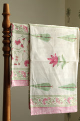 Towels - Waffle Handblock print Towel Set