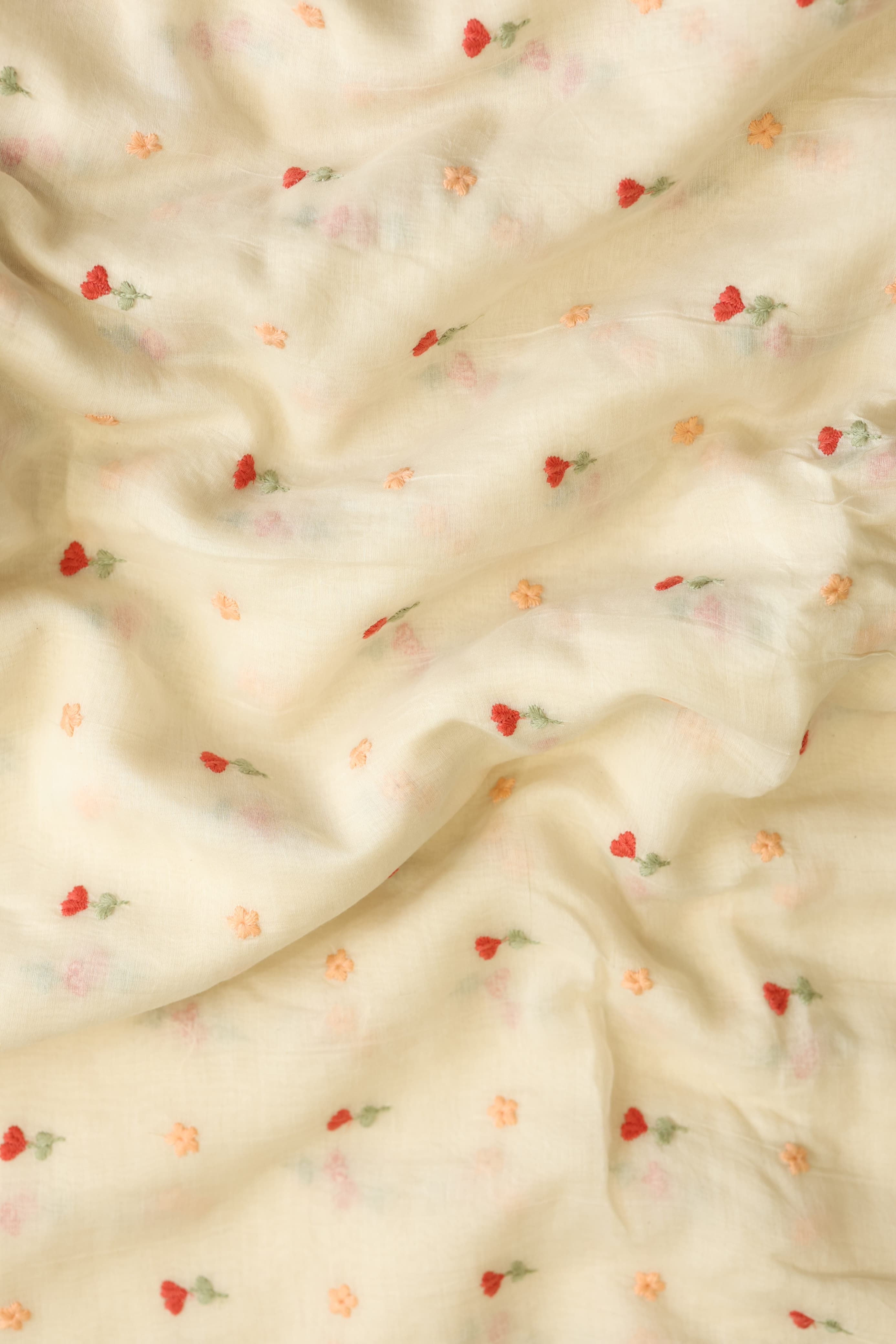 Fabrics - Chanderi embroidery kurti fabric