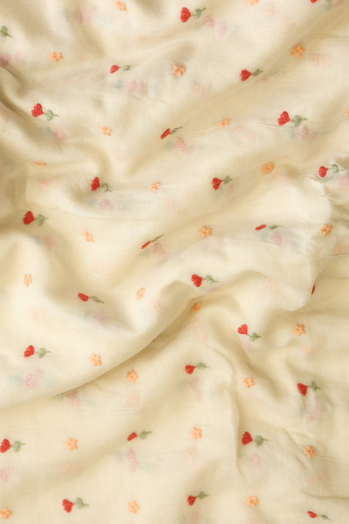 Fabrics - Chanderi embroidery kurti fabric