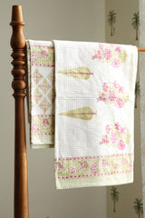 Towels - Waffle Handblock print Towel Set