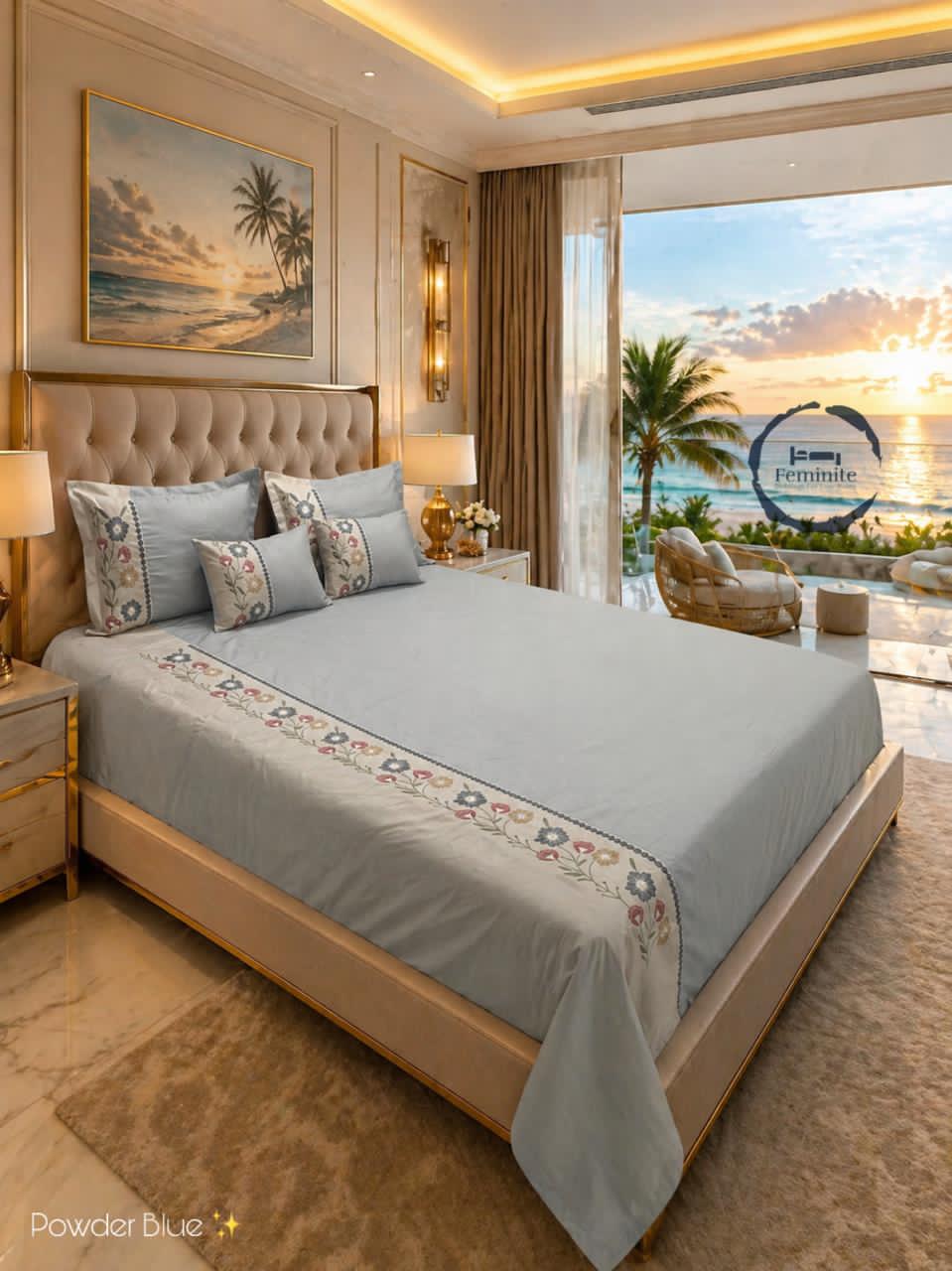 Full bedding set - Premium embroidery 5 pcs set