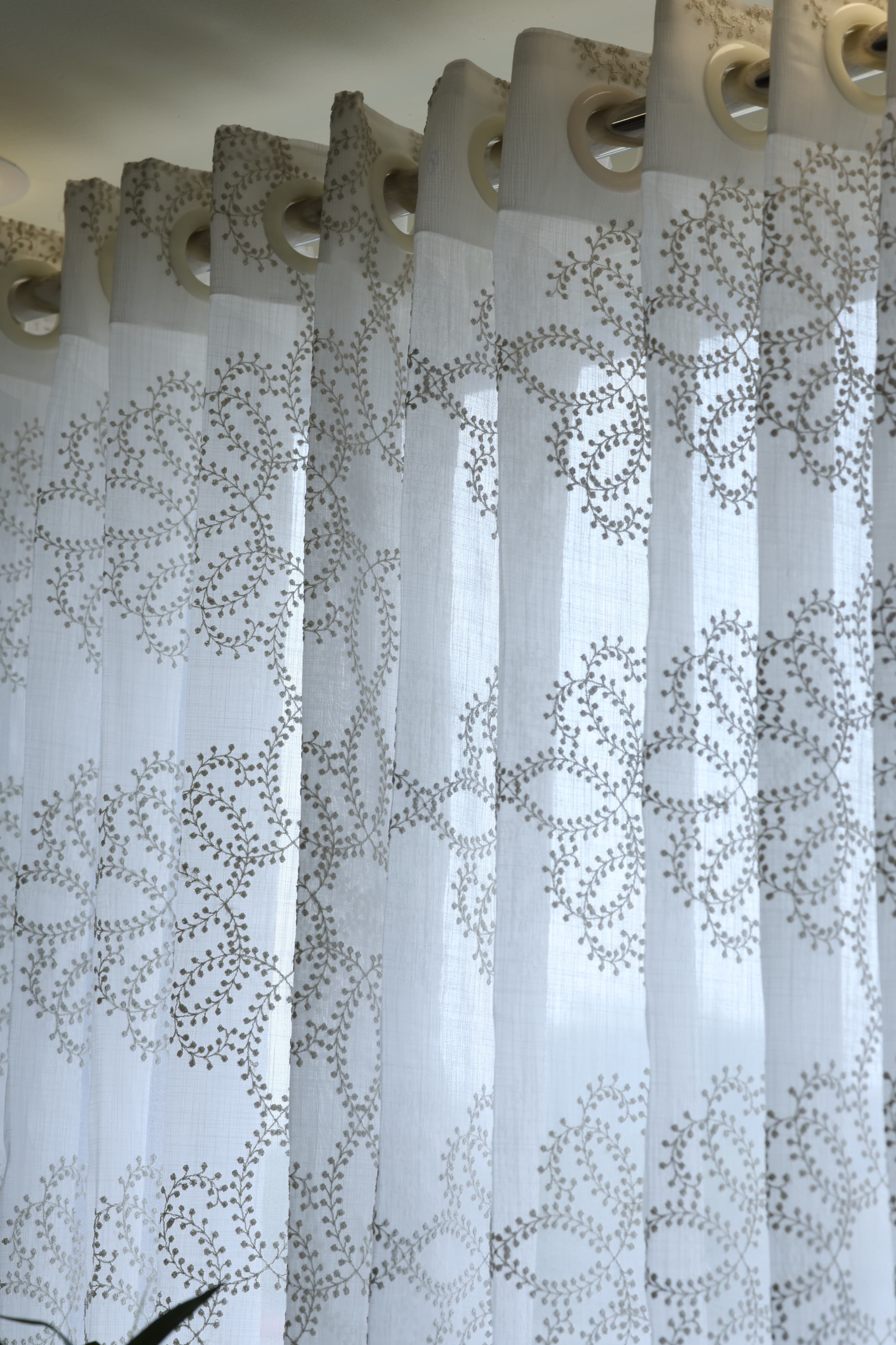 Curtains - Premium Embroidery ( white colour ) sheer curtains tamhini prebooking zinnia