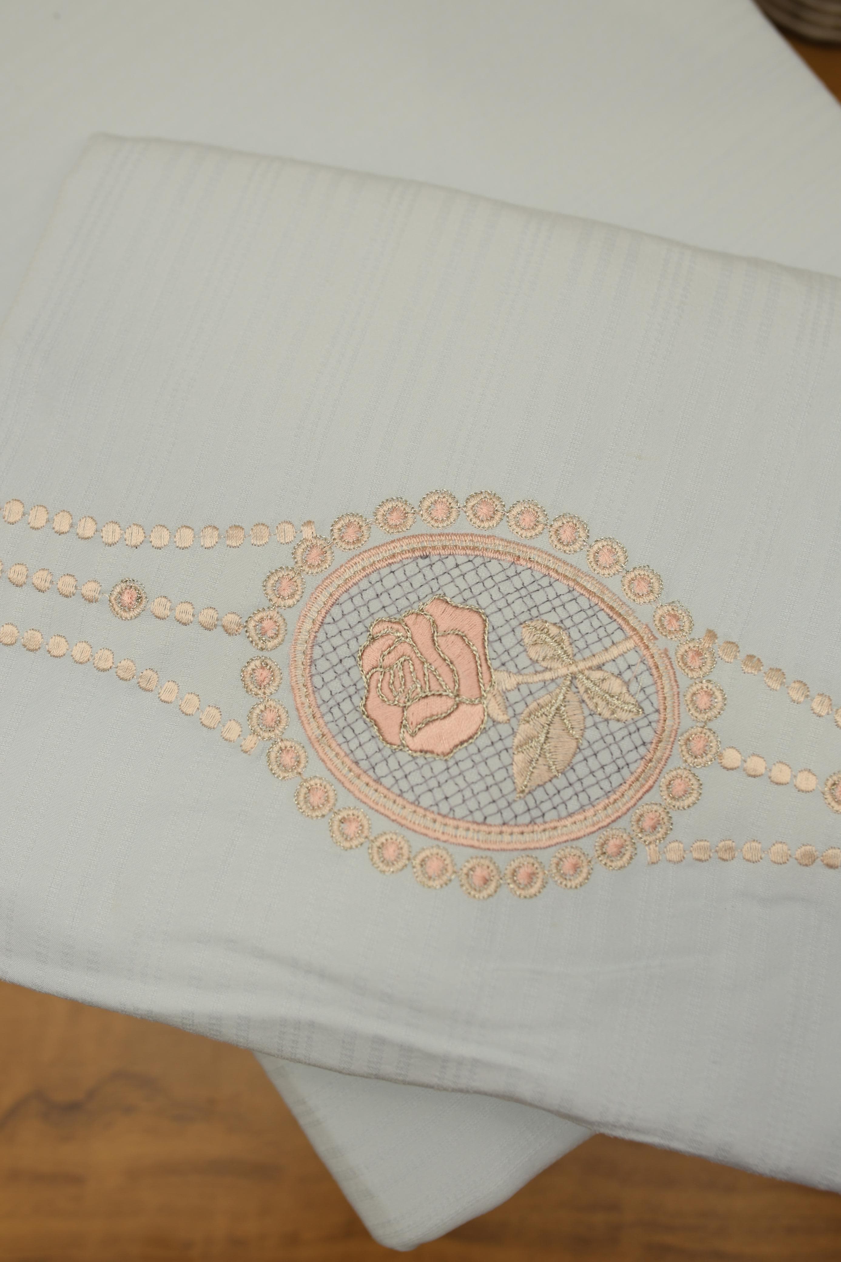 Bedsheets - Queen Premium Embroidery Bedsheet – Blush Rose Solid
