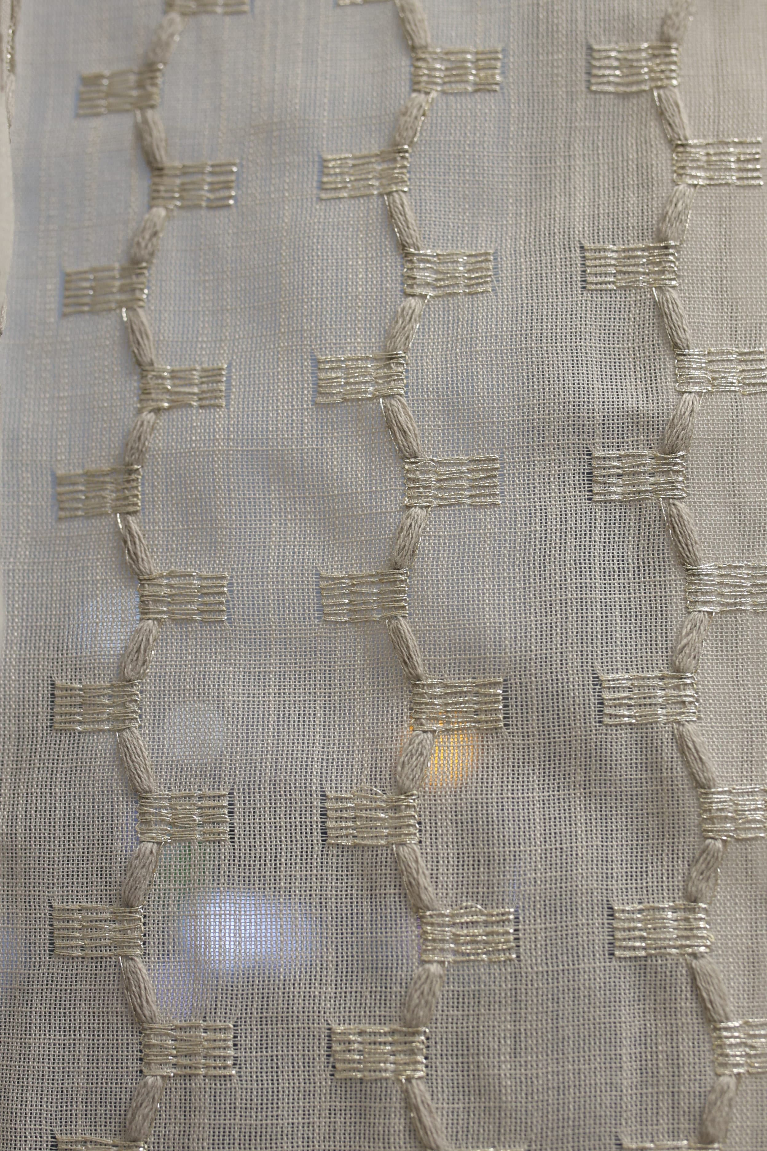 Curtains - Premium Embroidery sheer curtains (Merano zinnia ) grey shade prebooking