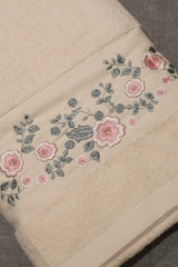 Premium Floral Embroidery  Bath Towel – Pastel