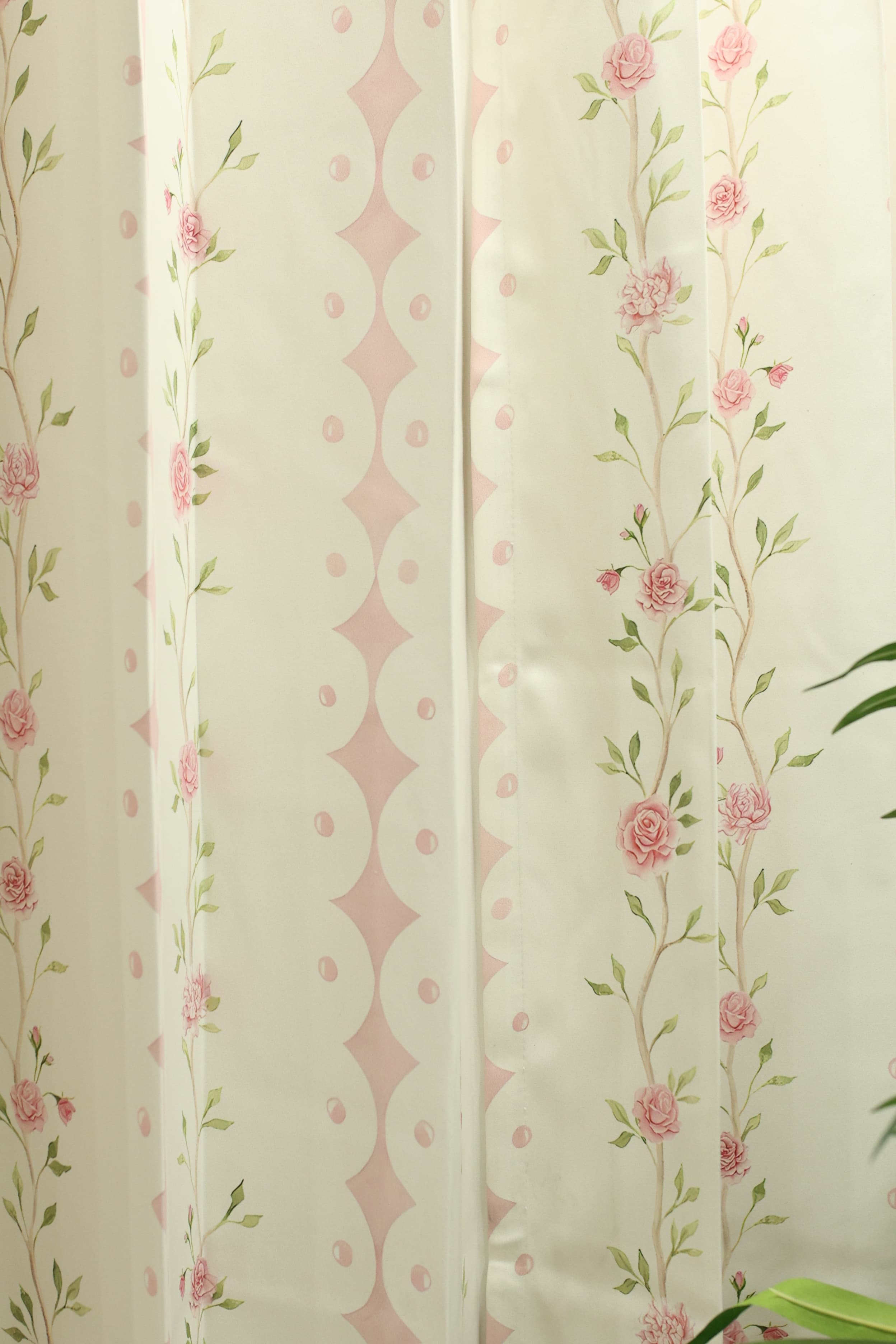 Curtains - English Floral series opaque curtains white colour base