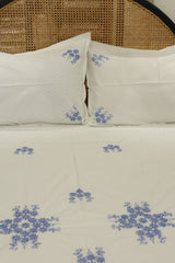 Premium Hand Embroidery Cotton King Size Bedsheet Set with 2 Pillow Covers HEK