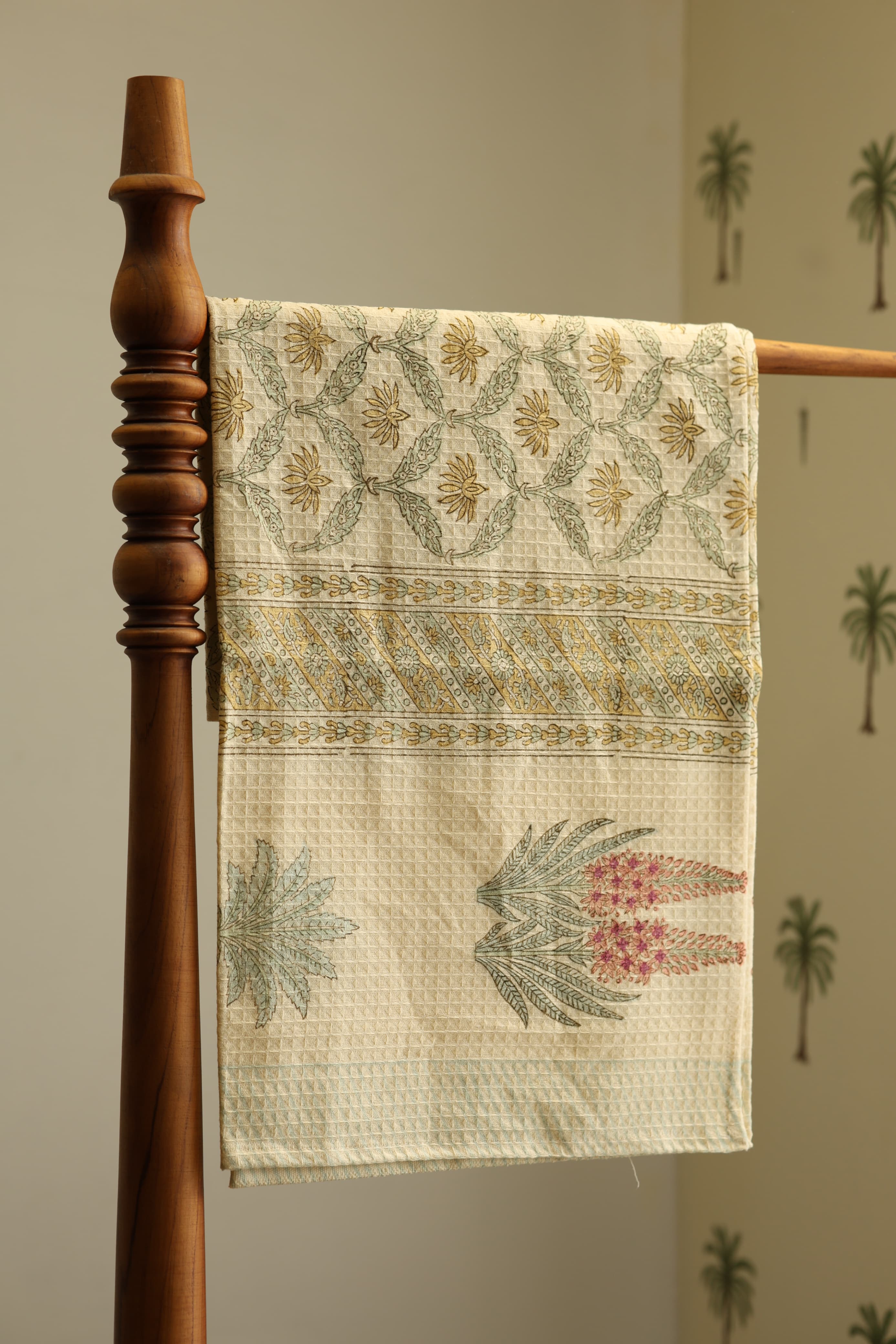 Hand Block Printed Waffle Cotton Towel
