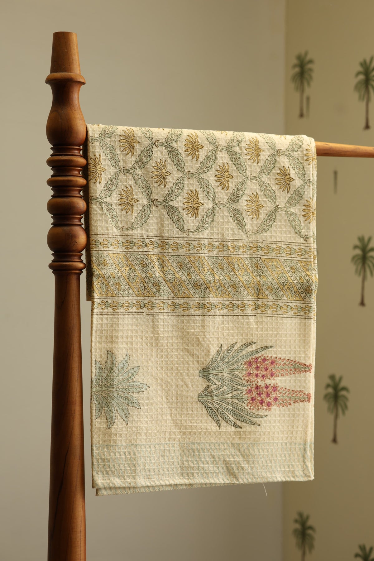 Hand Block Printed Waffle Cotton Towel