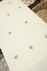 Table cloth - 6 seater cross stitch embroidery white base