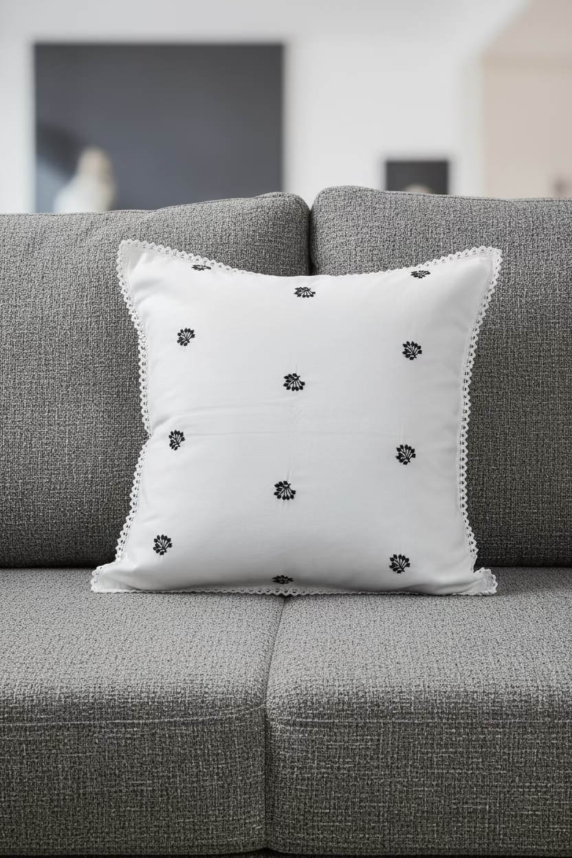 Cushion cover : (Embroidery) 16×16