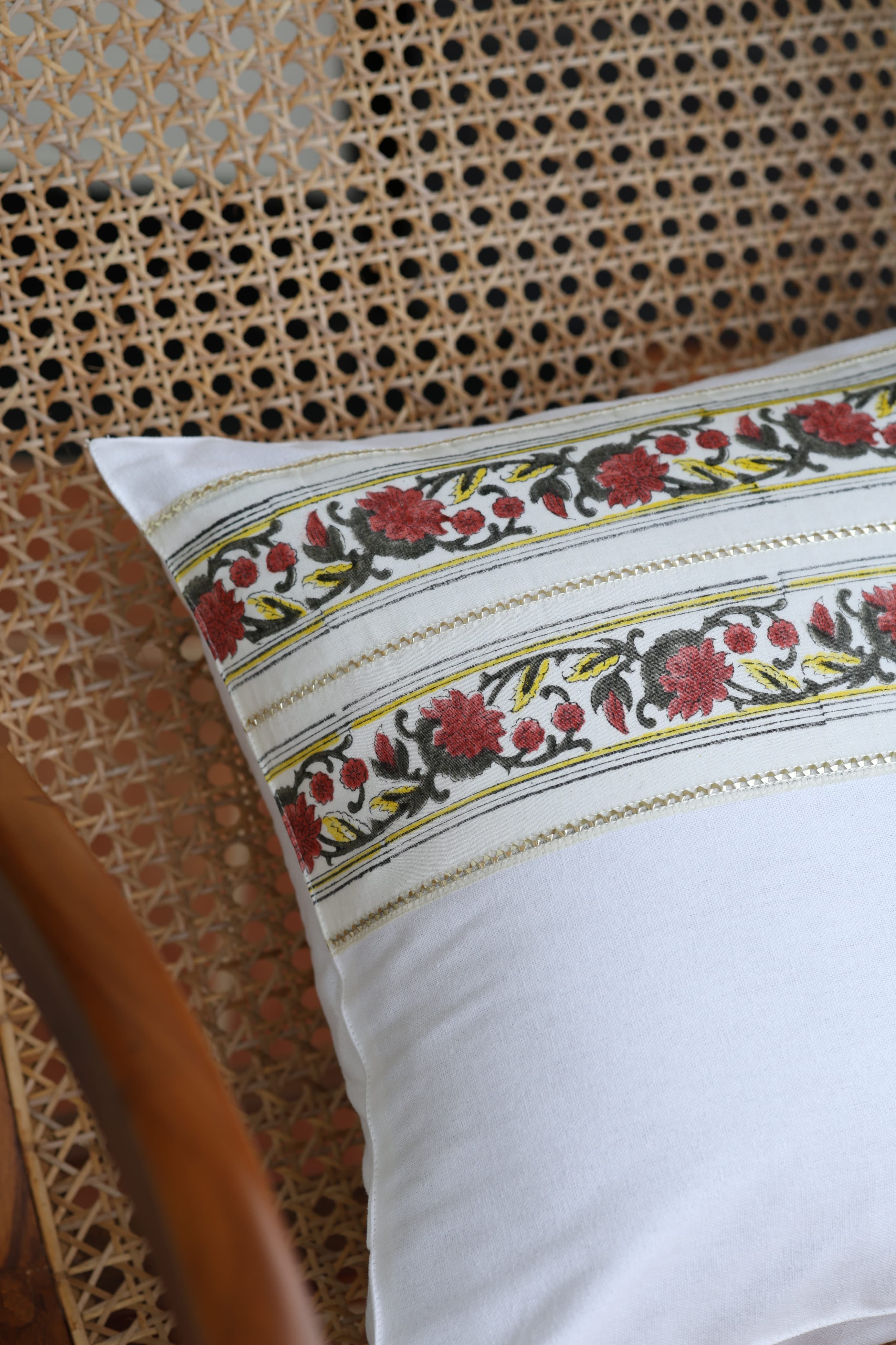 Onam Handblock Cushion Covers - 16*16 inches