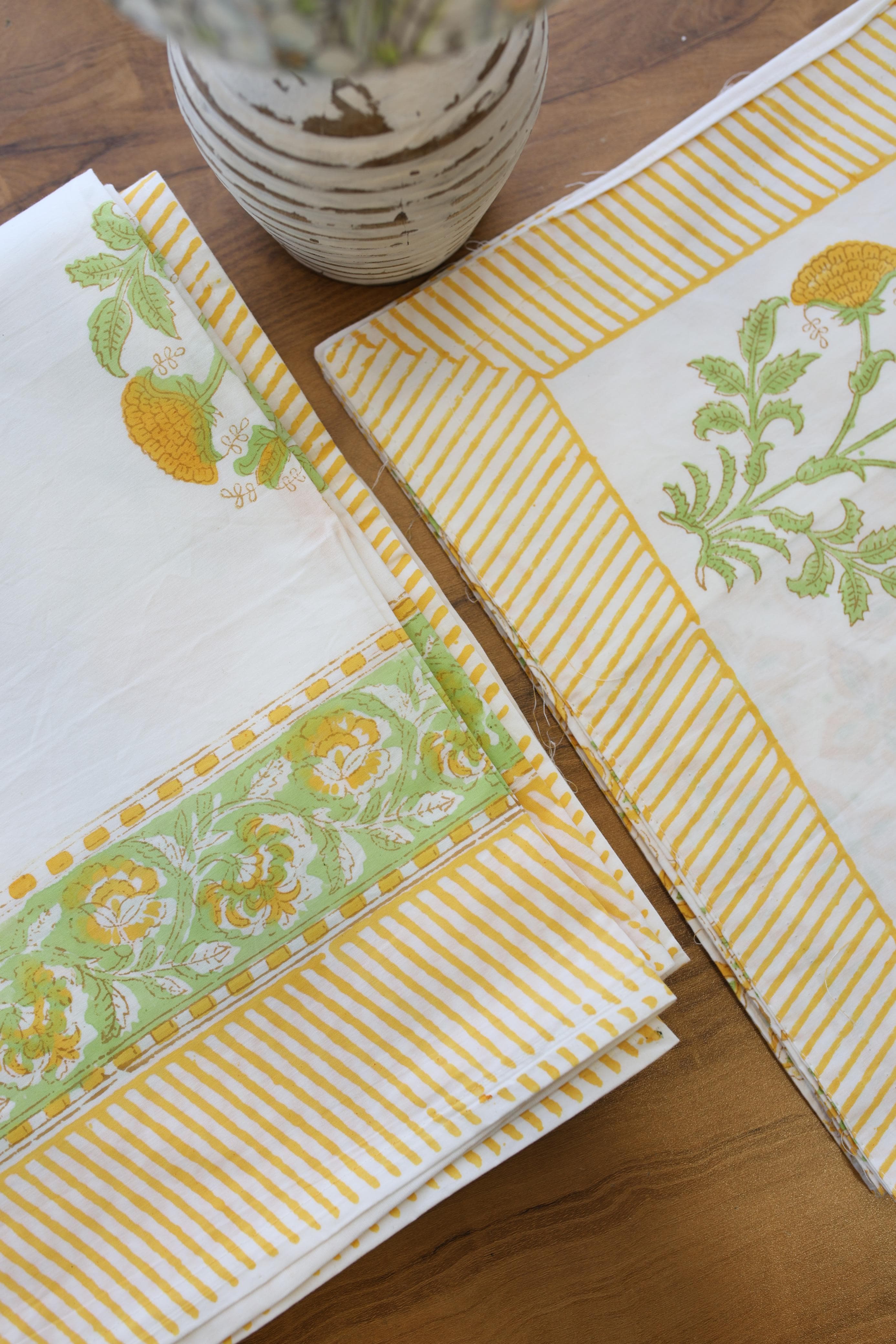 Bedsheets - King Percale cotton handblock bedsheets