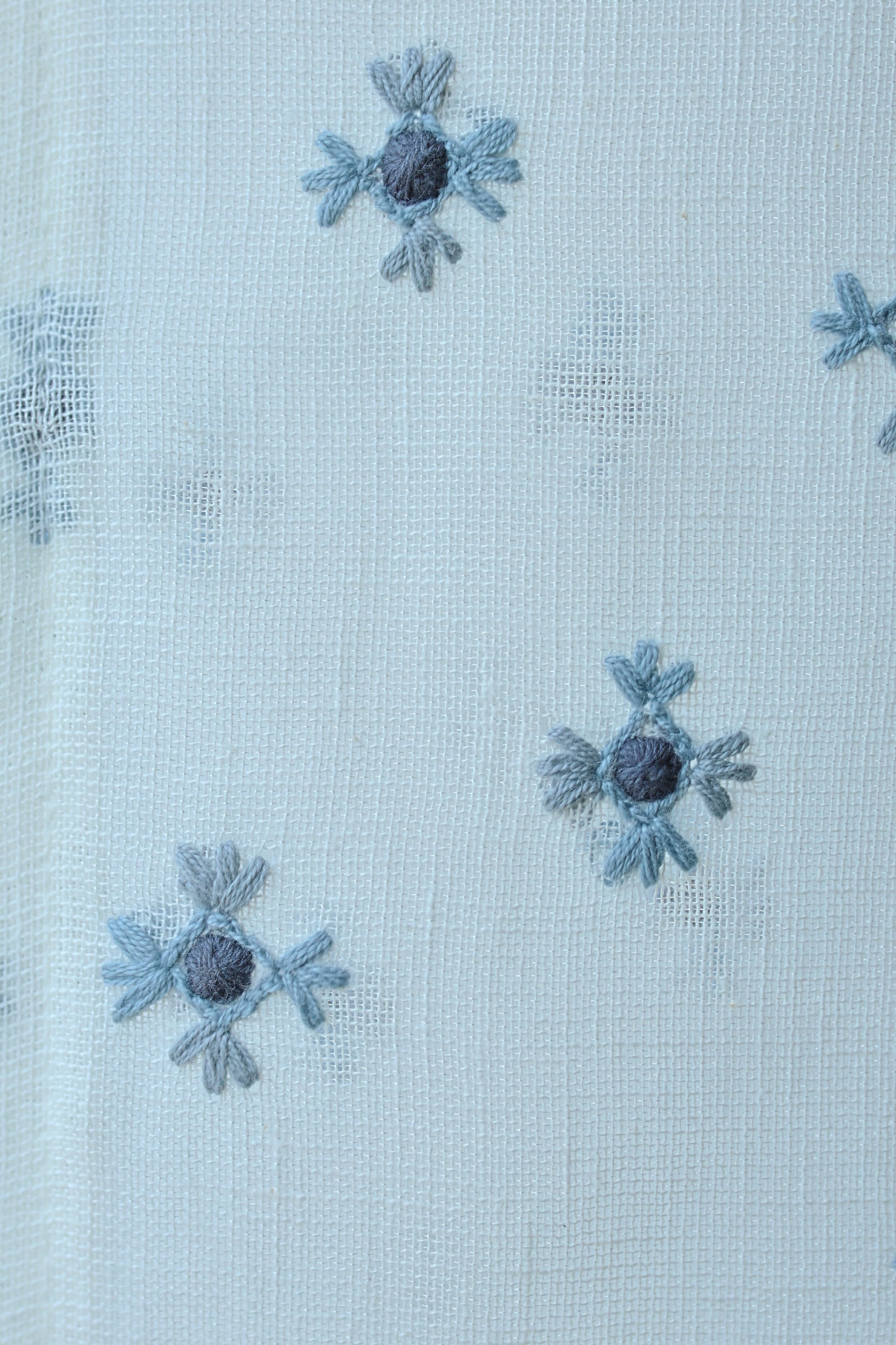 Curtains - Chandubi Premium Embroidery sheer curtains blue shade