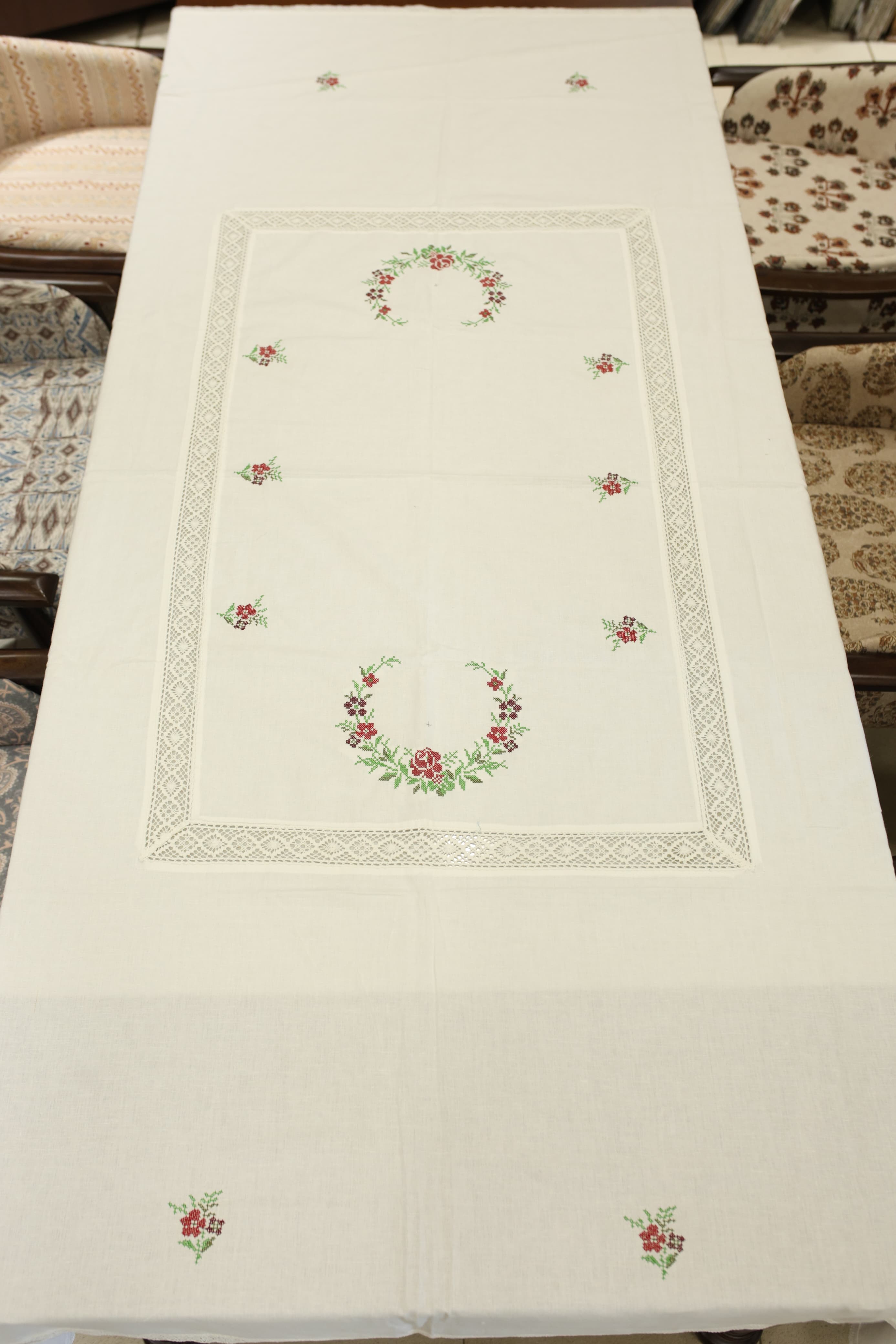 Table cloths - 6 seater cross stitch embroidery