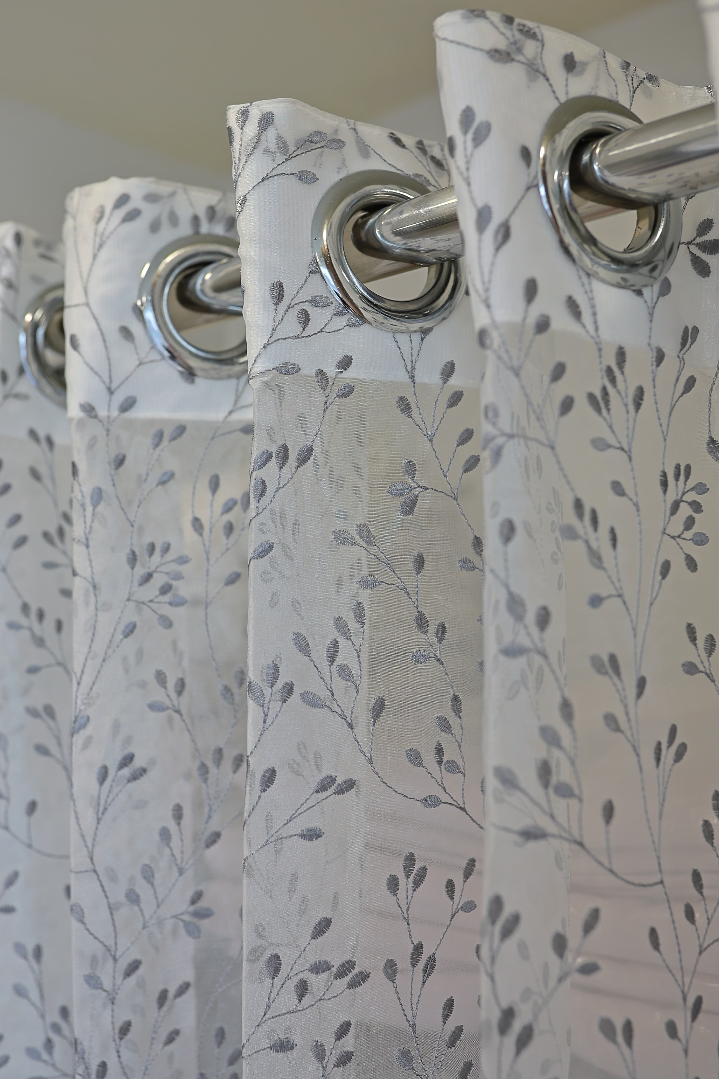 Curtains-Premium embroidered sheer curtains