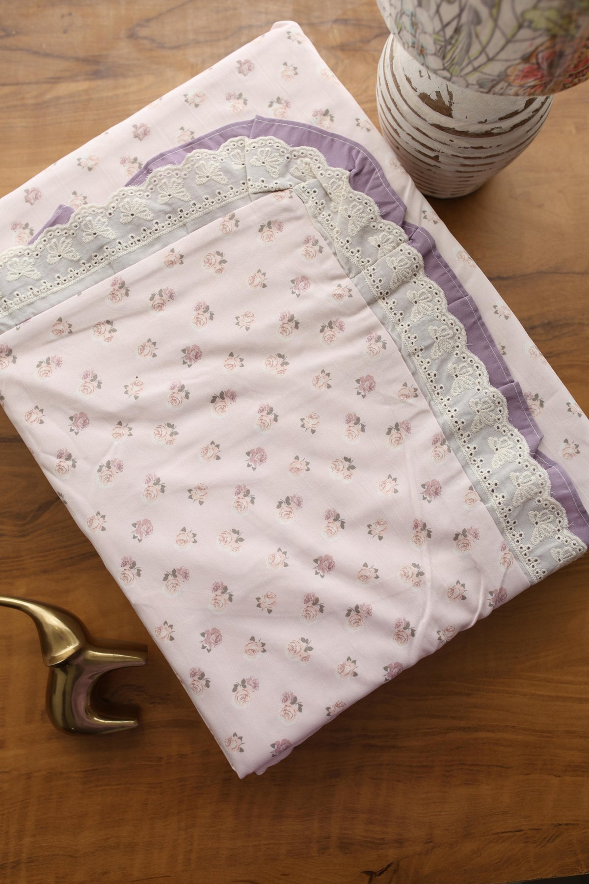 Bedsheets - Premium King soft cotton lace bedsheets majestic