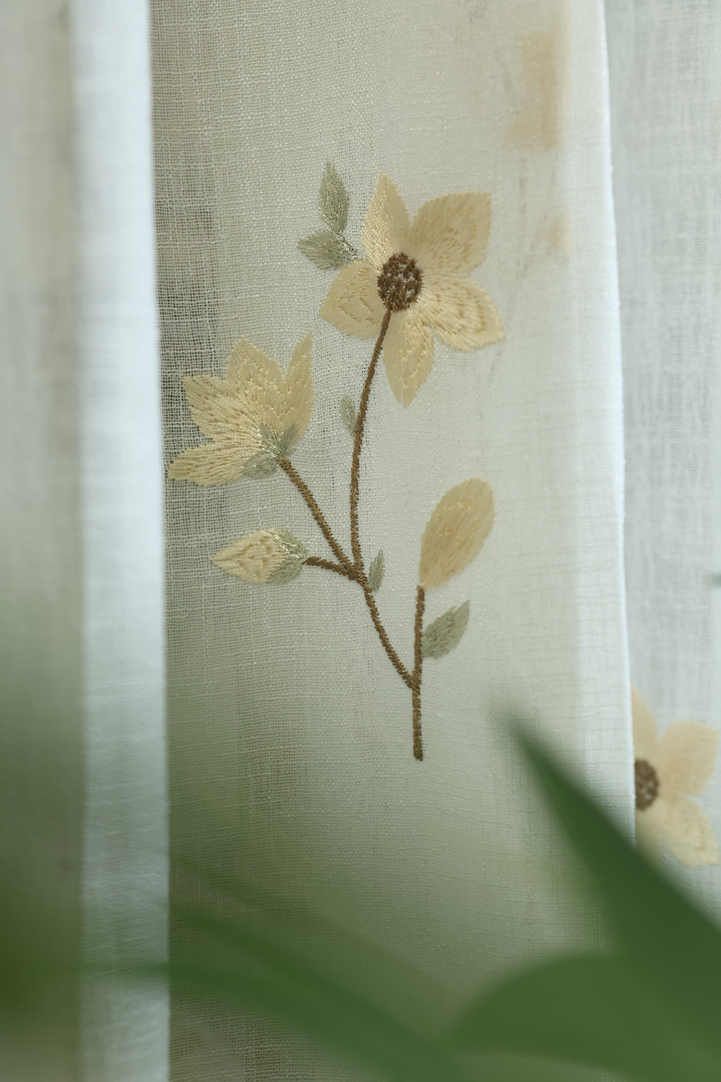 Marigold Embroidery Sheer Curtain