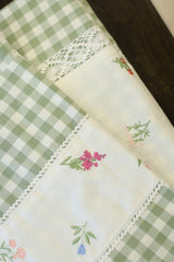 Check Floral Embroidery Bedspread bed sheet