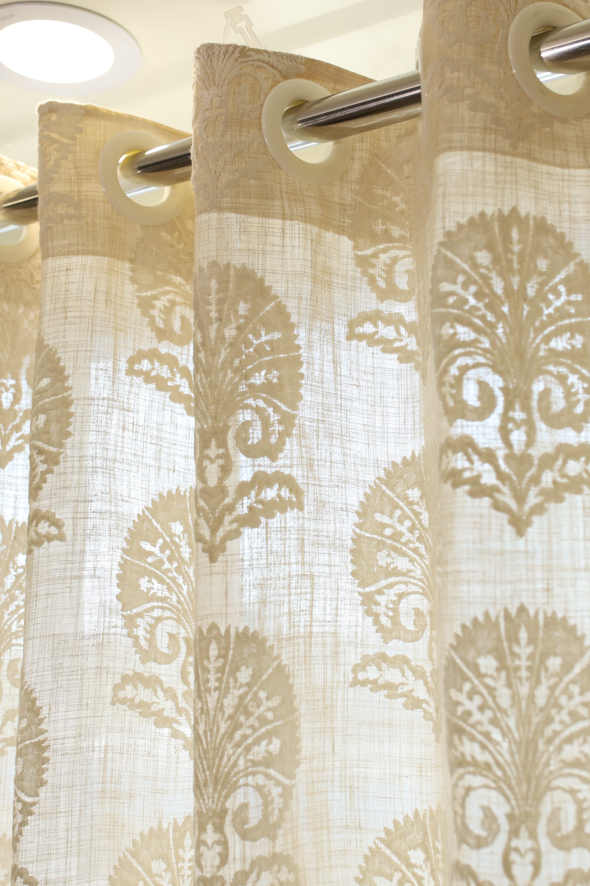 Curtains - Premium embroidery designer curtains semi Transparent/sheer vedic prebooking