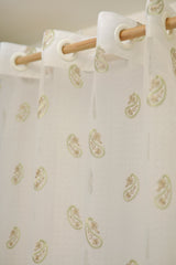 Curtains-Embroidered organza sheer curtains