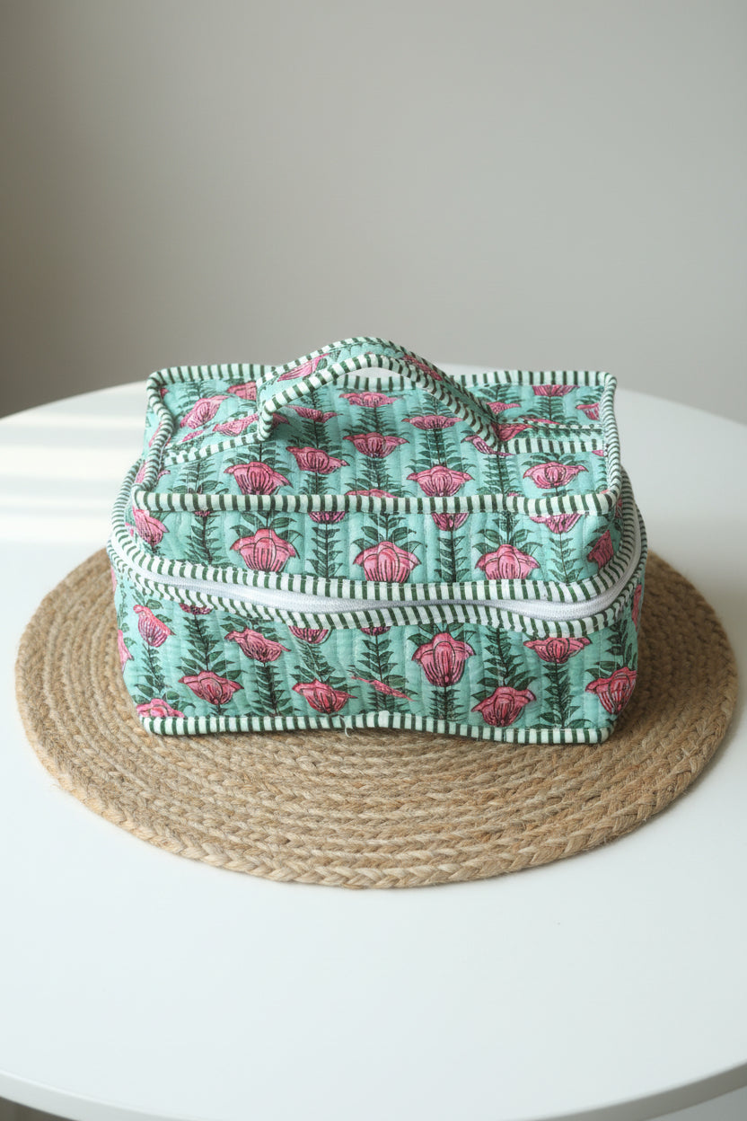 Quilted Lunch bag with inner two side small pocket(Tote bag)