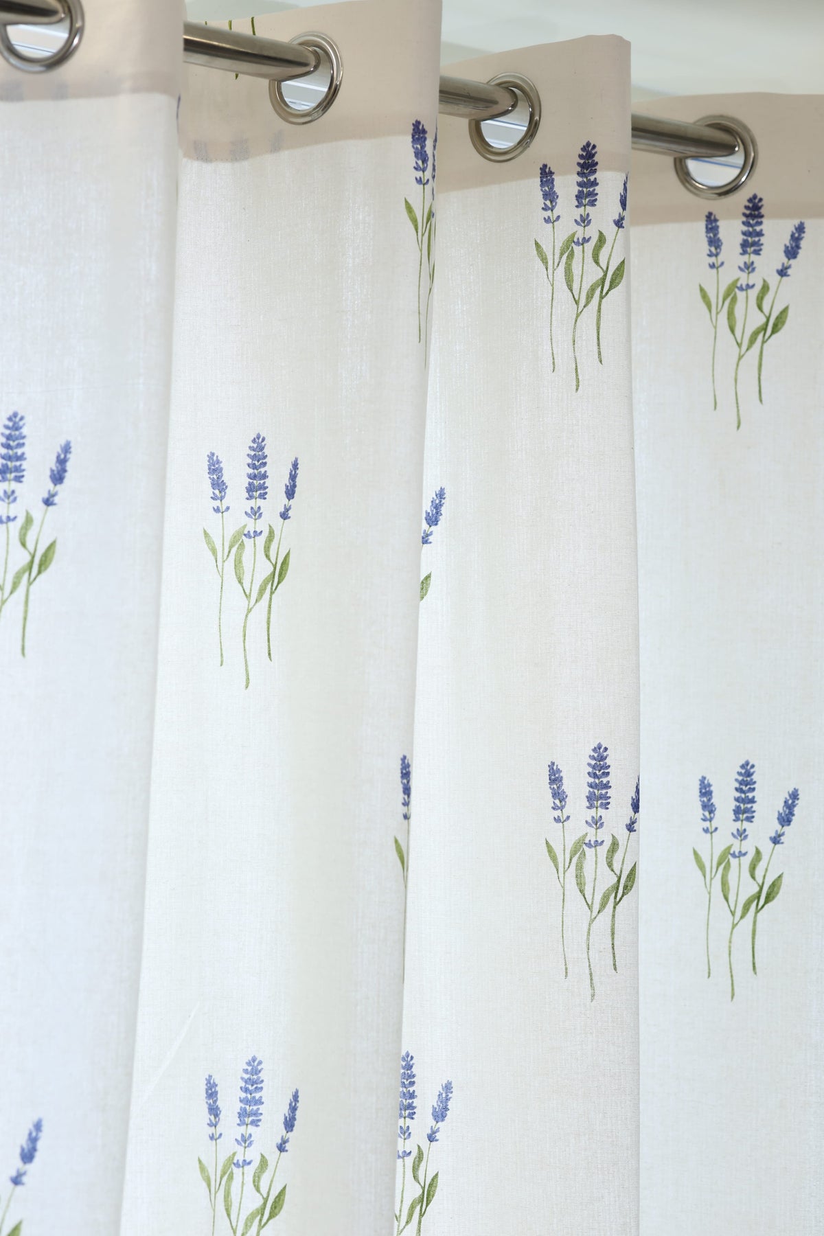 Curtains - Opaque floral curtains off white base meadow