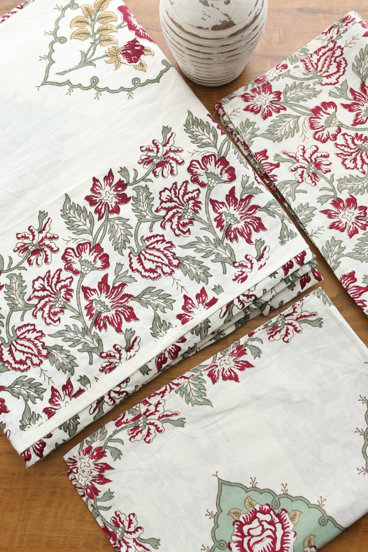 Bedsheets - King handblock veg print bedsheets