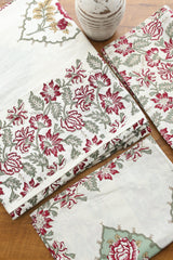 Bedsheets - King handblock veg print bedsheets