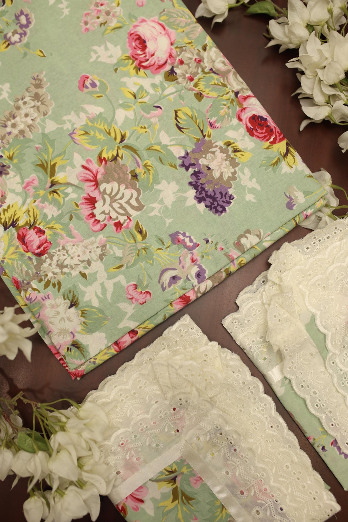 Bedsheets - King anokhi print lace bedsheets