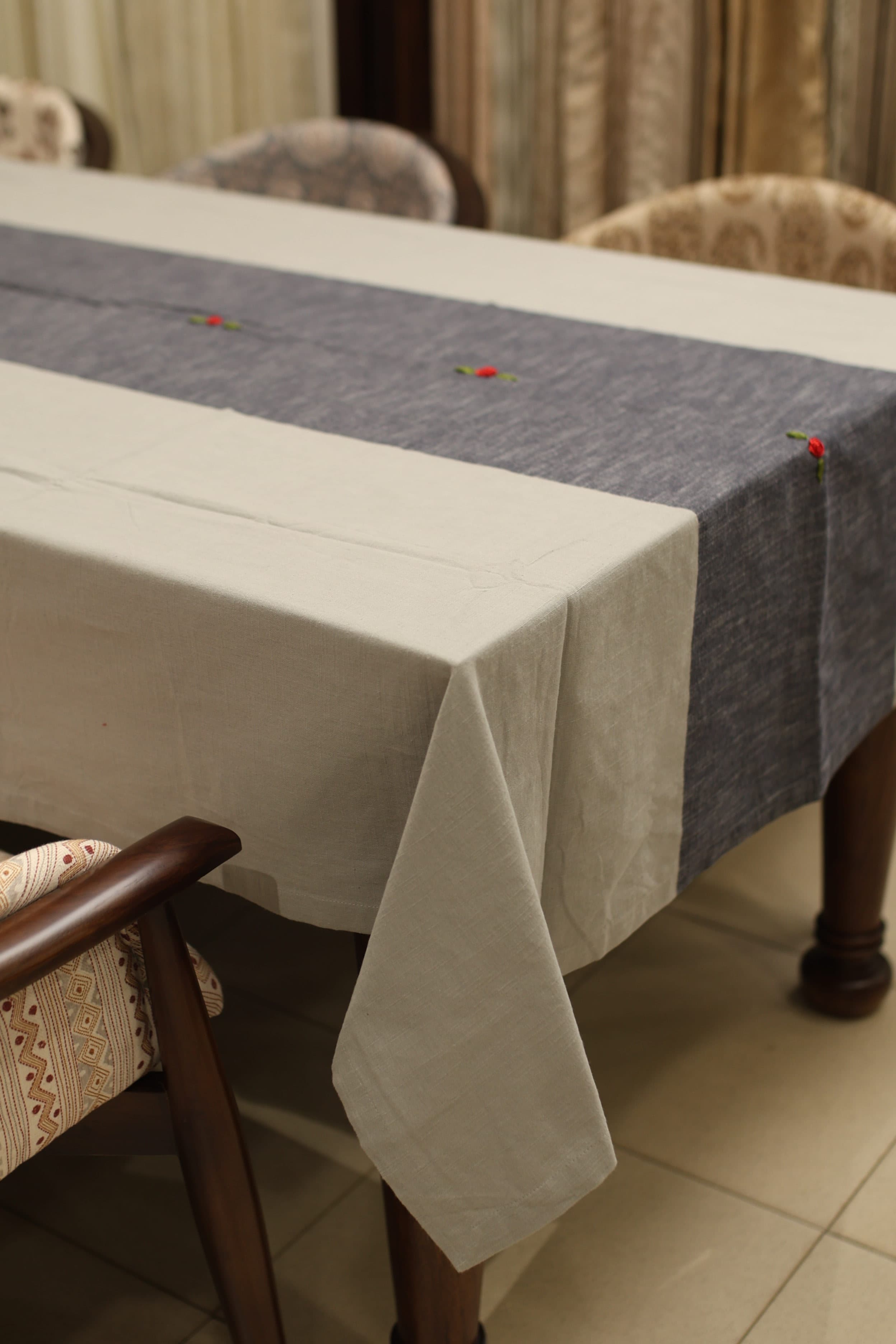 Table cloths - 8 seater ribbon embroidery