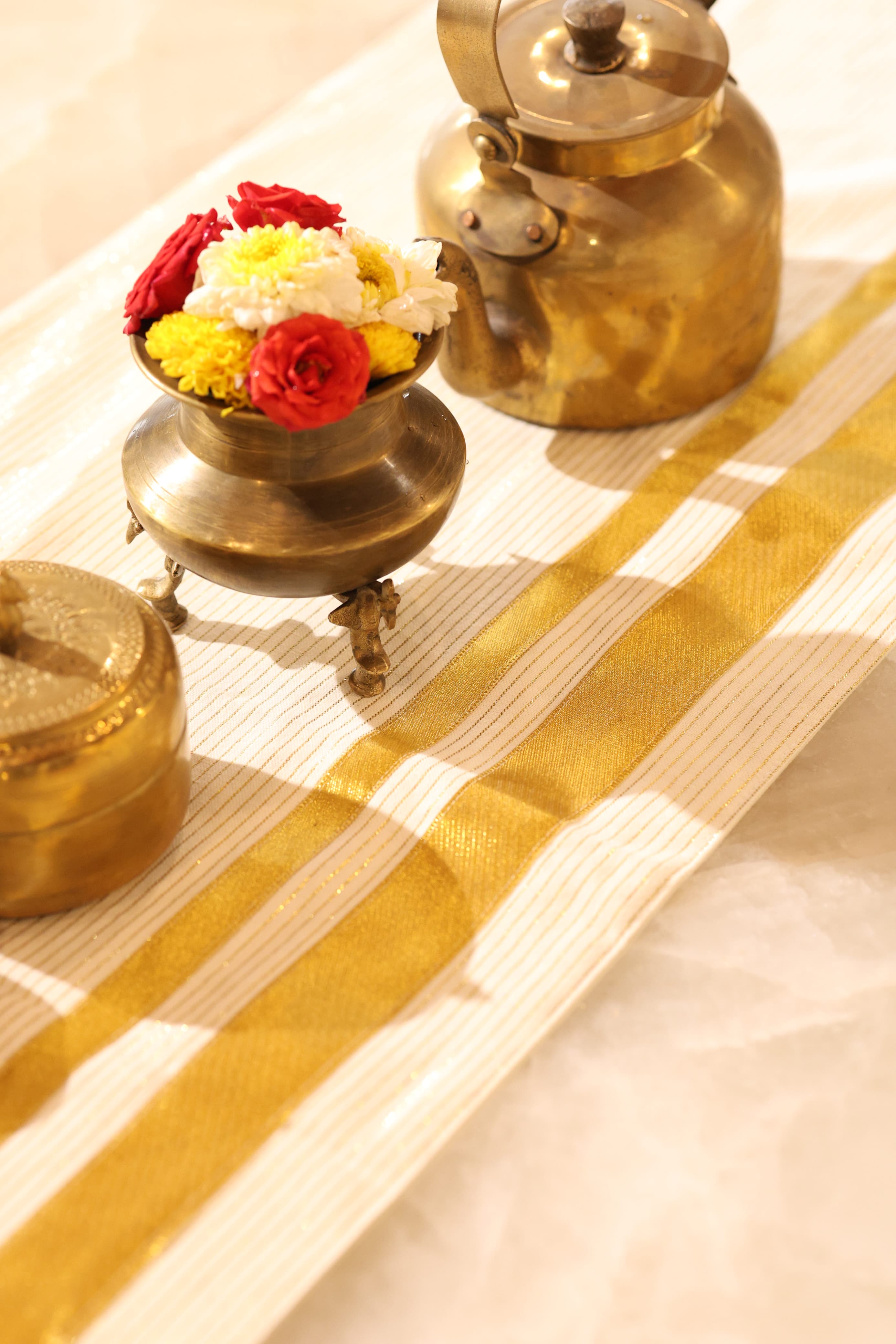 Onam Striped Table Runner - 6 seater