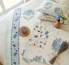 Bedsheets - King Percale cotton handblock bedsheets