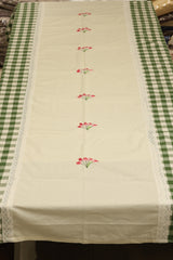 Table cloths - 8 Seater cross stitch embroidery  green check