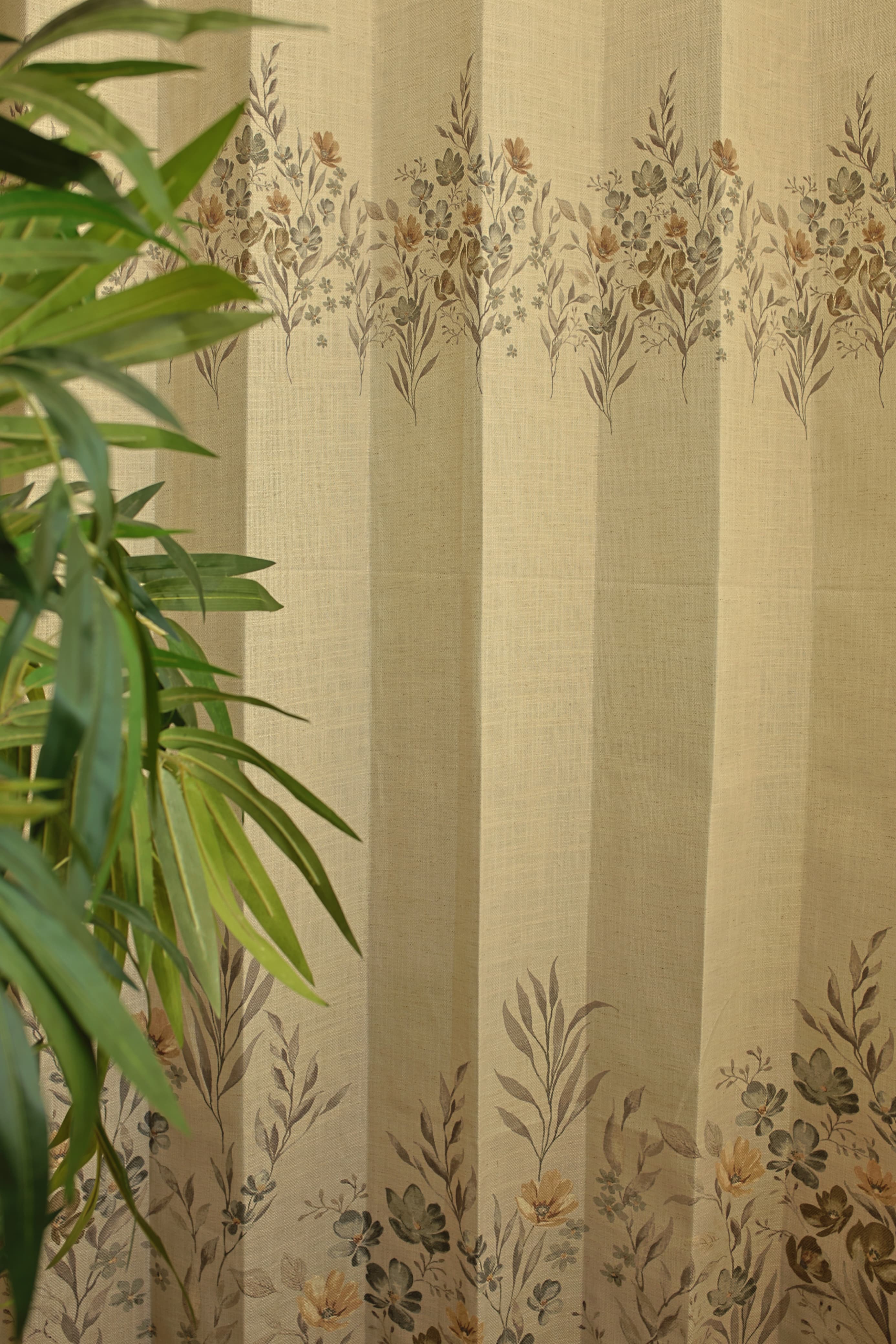 Curtains:English floral printed curtains(sheer and opaque)