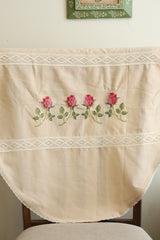 Floral Cross Stitch Embroidered Sofa Back / chair back Cover Set 3+1+1