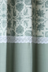Premium Sage Green Embroidery Opaque Curtain busan