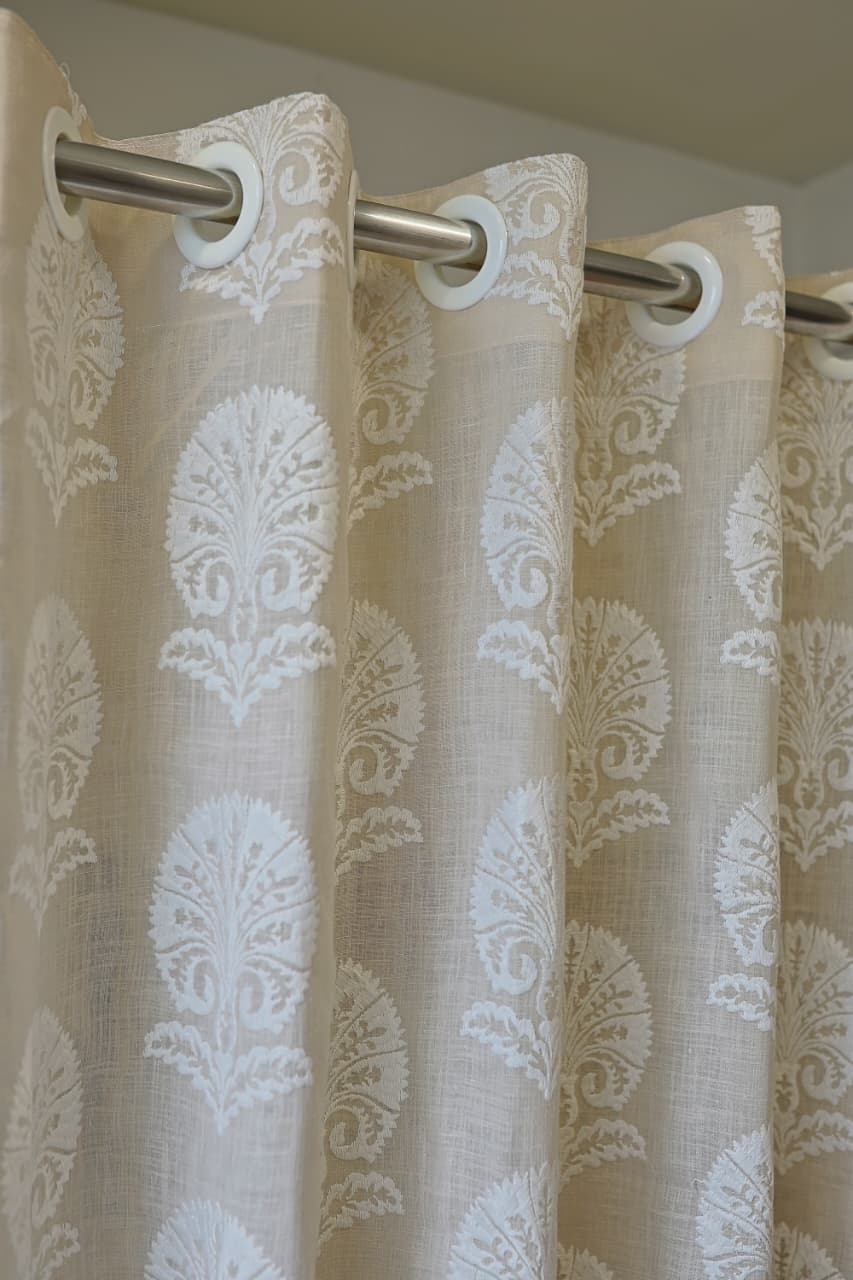 Fabric only Curtains -Premium embroidered designer curtains semi Transparent