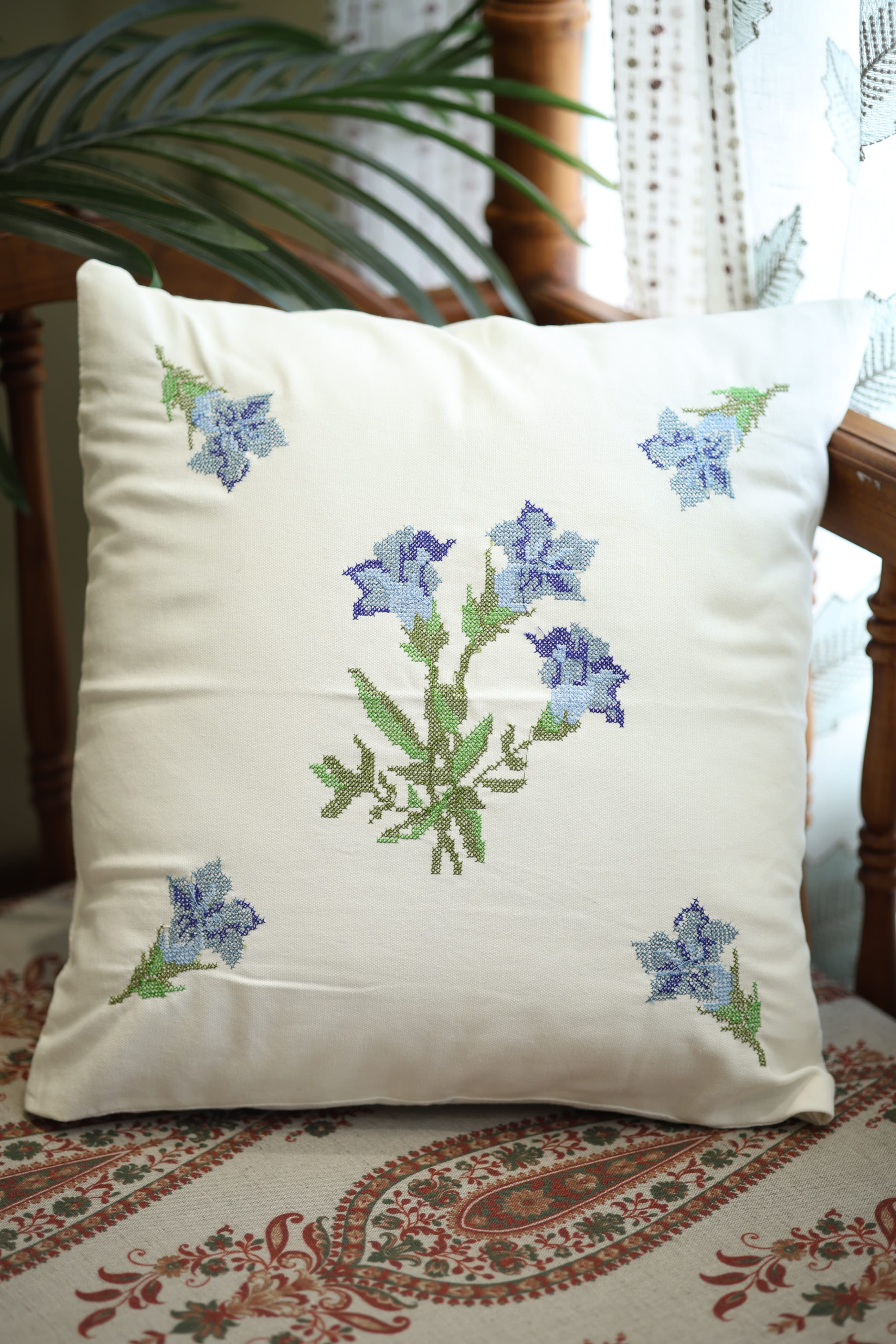 Cushion covers - 16*16 inches cross stitch embroidery