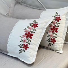 Bedsheets - King premium machine embroidery bedsheets lace bedsheets