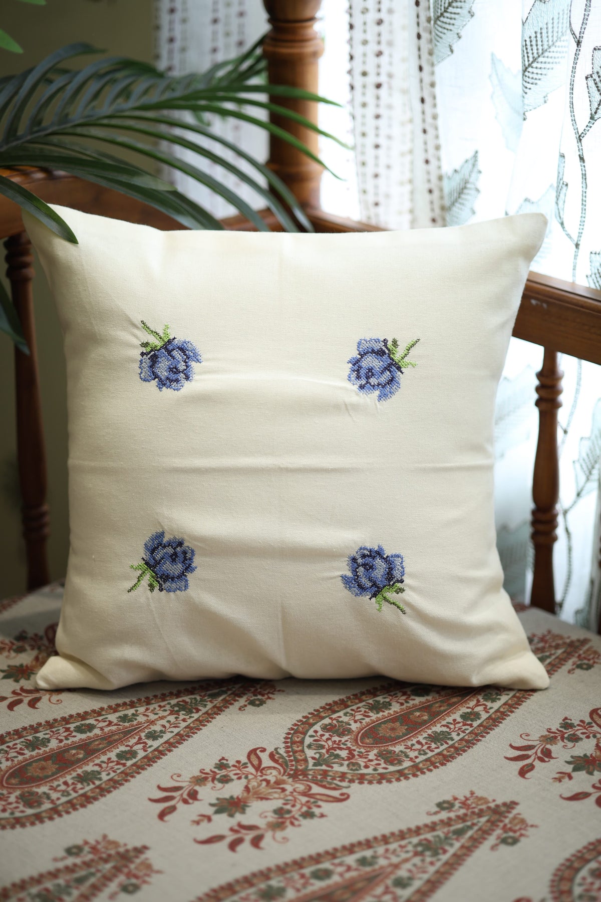 Cushion covers - 16*16 inches cross stitch embroidery