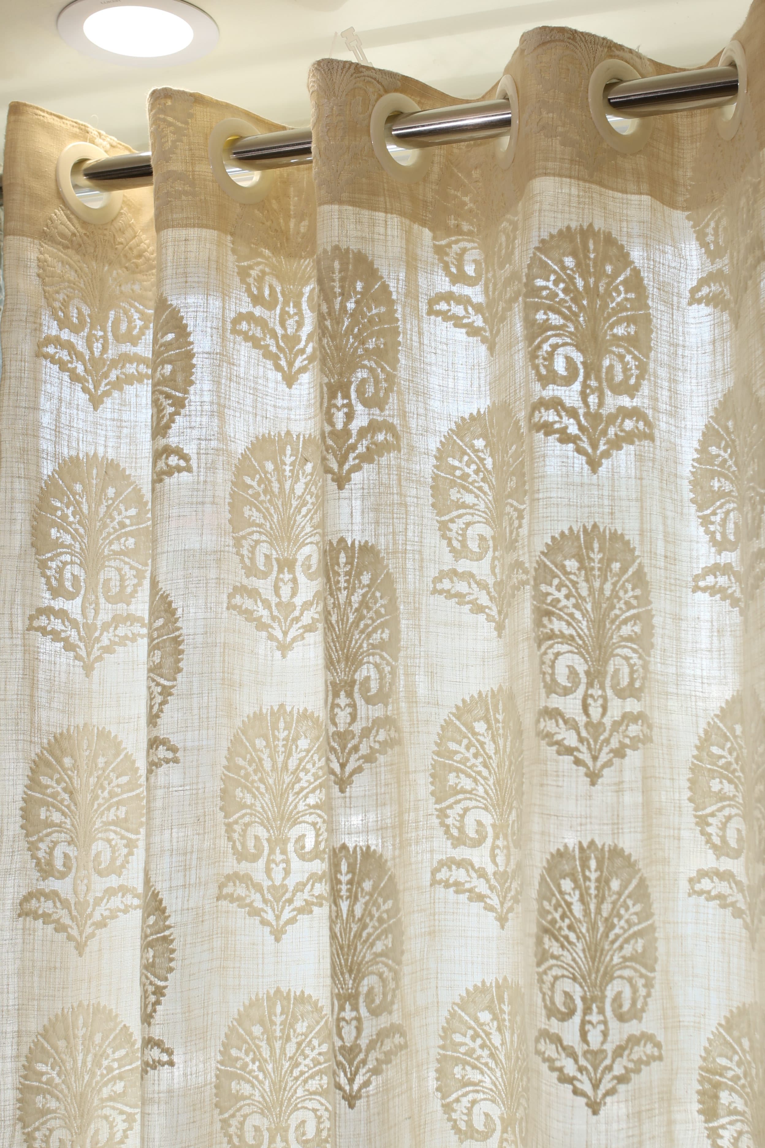 Curtains - Premium embroidery designer curtains semi Transparent/sheer vedic prebooking