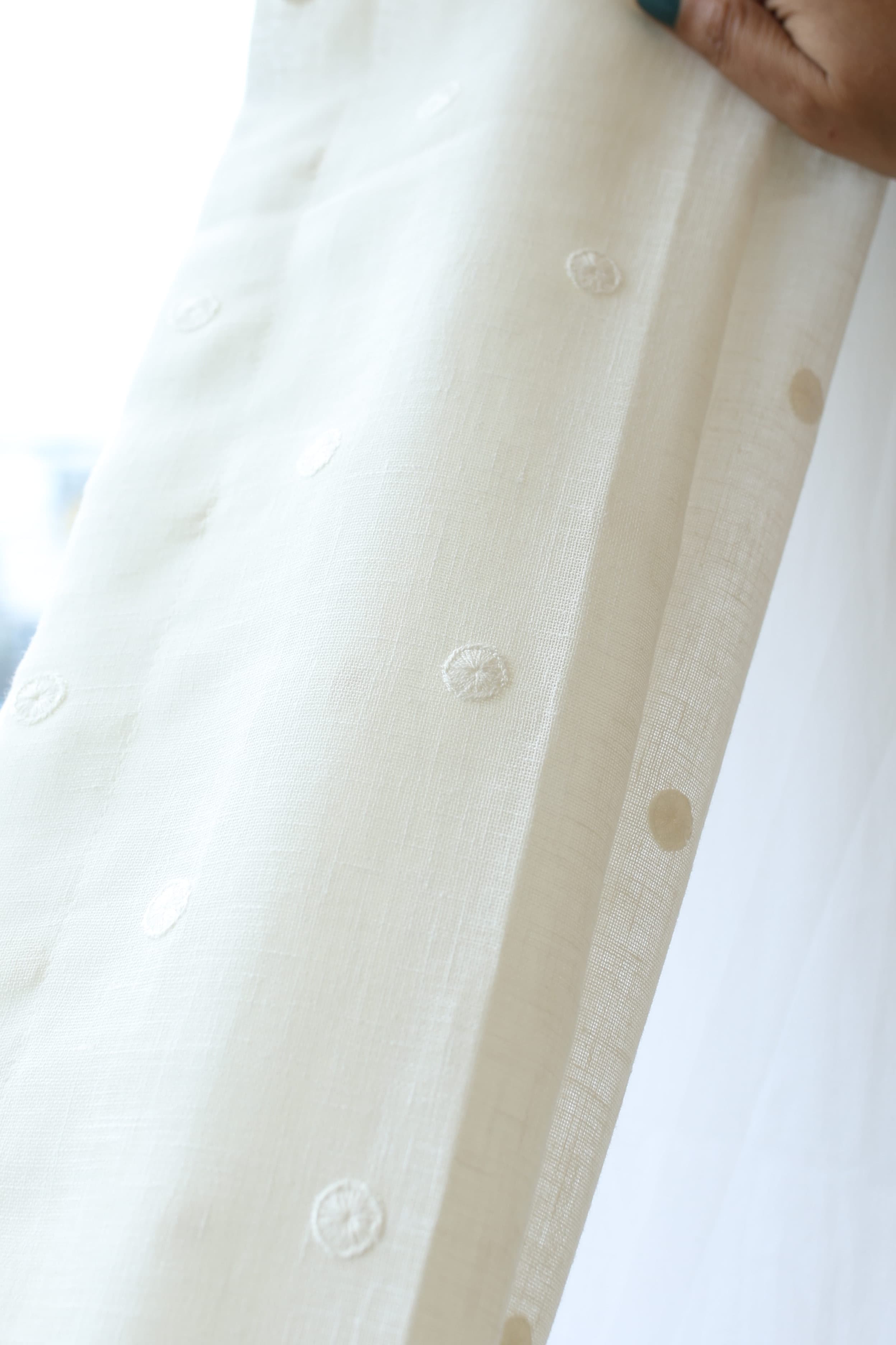 Mocha Dot Premium Embroidery Sheer Curtains (Prebooking )