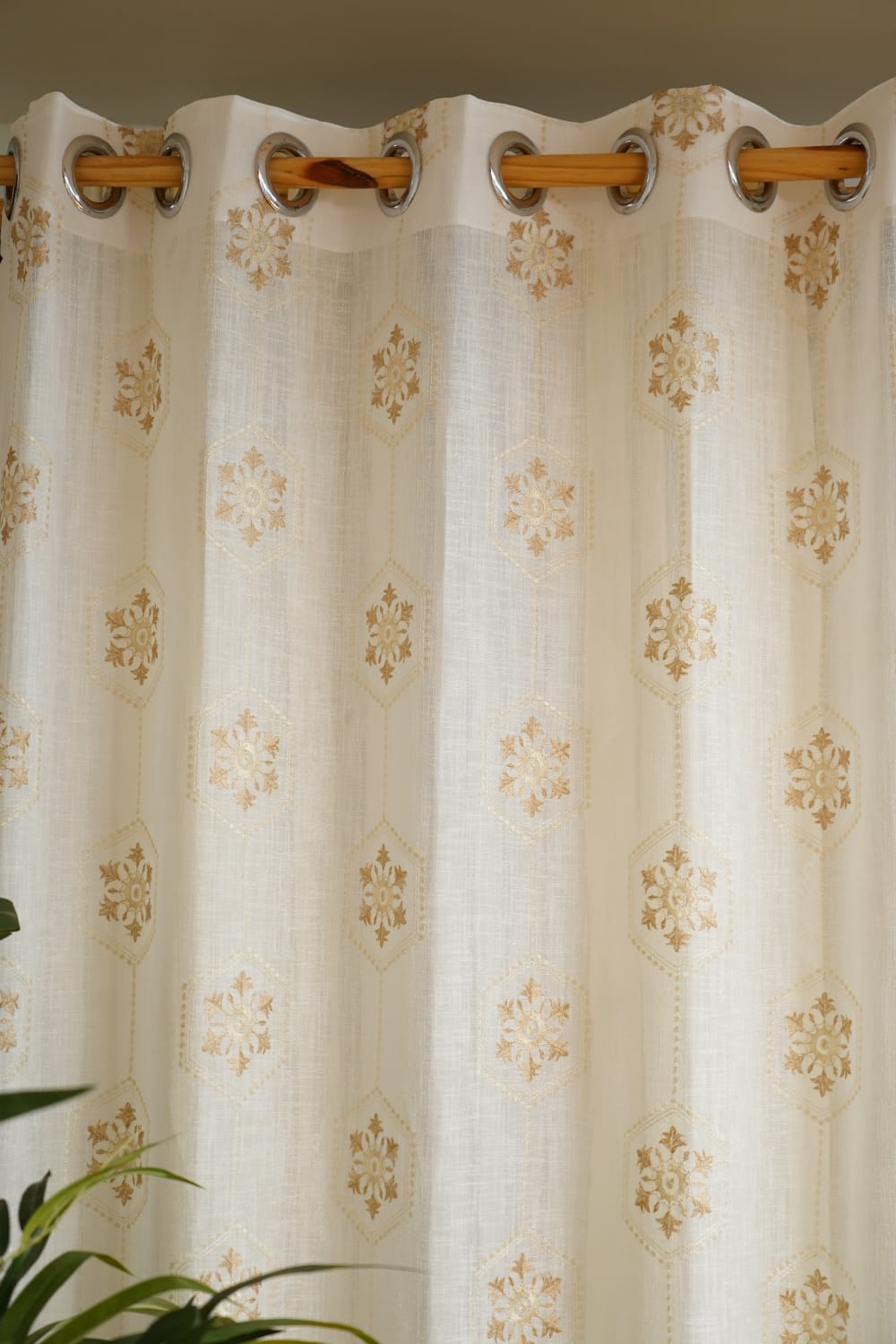 Curtains-Premium embroidered sheer curtains