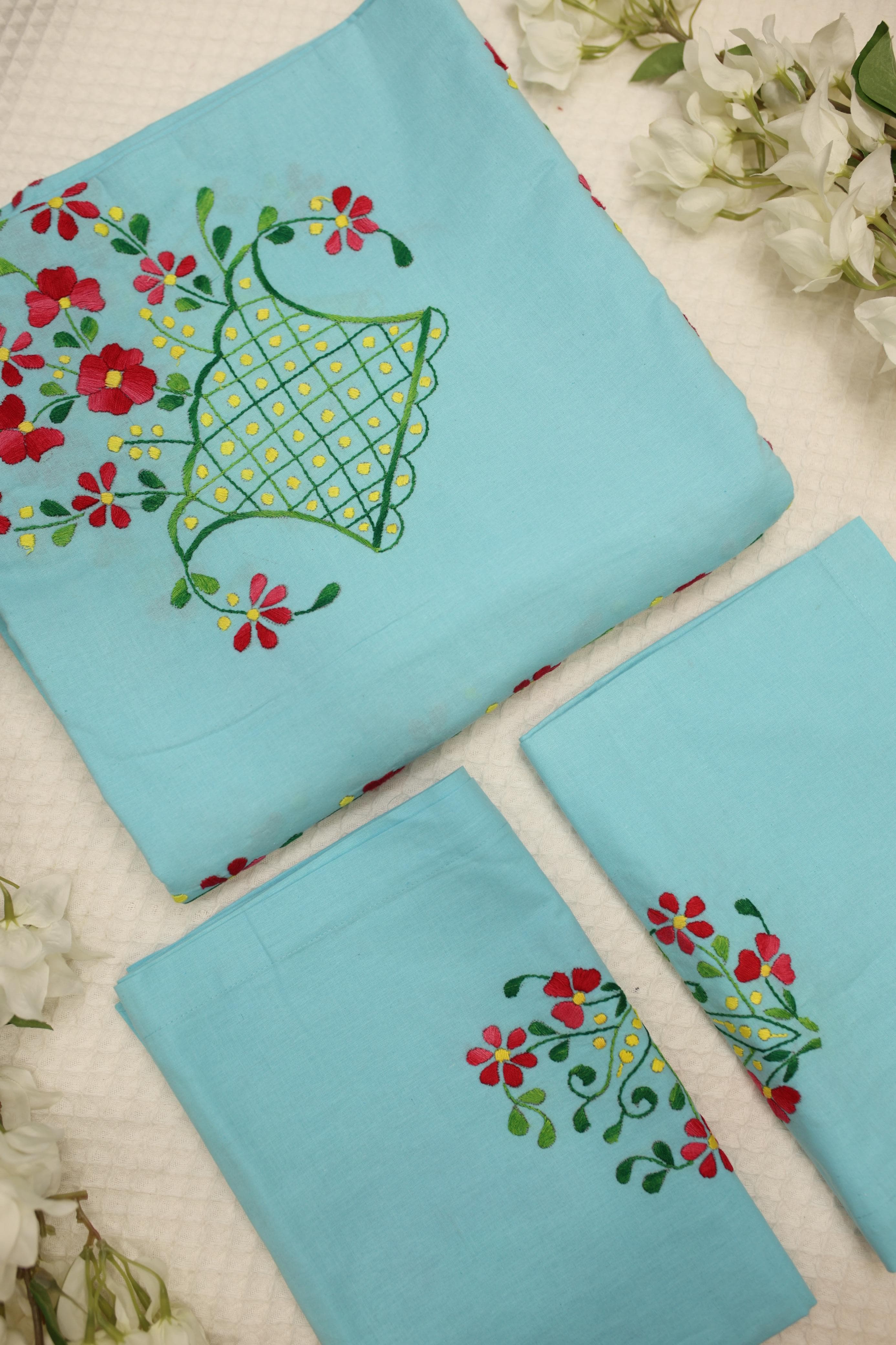 Bedsheets:King premium hand embroidered bedsheets HEK
